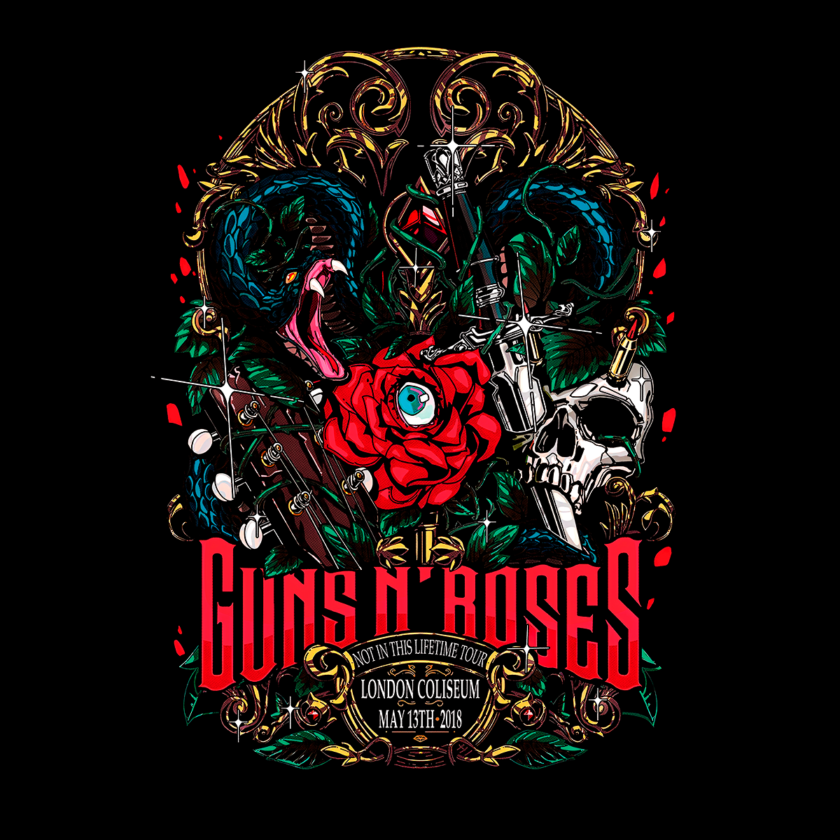 CAMISETA GUNS N' ROSES / TOUR 2018 LONDRES