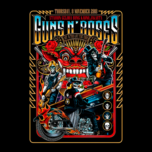 CAMISETA GUNS N' ROSES / TOUR 2018 INDONESIA
